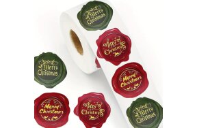 CHRISTMAS SELF ADHESIVE LABELS ROL 250pcs